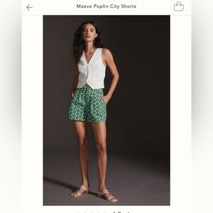 Anthropologies Maeve Poplin City Shorts